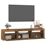 vidaXL Mobile Porta TV con Luci LED Rovere Fumo 180x35x40 cm