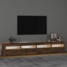 vidaXL Mobile Porta TV con Luci LED Rovere Fumo 240x35x40 cm