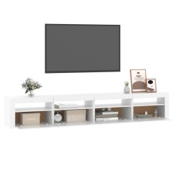 vidaXL Mobile Porta TV con Luci LED Bianco 240x35x40 cm