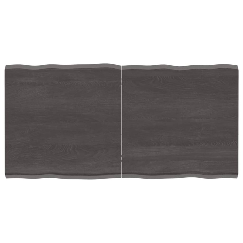 vidaXL Piano Tavolo Grigio Scuro 120x60x4 cm in Rovere Non Trattato