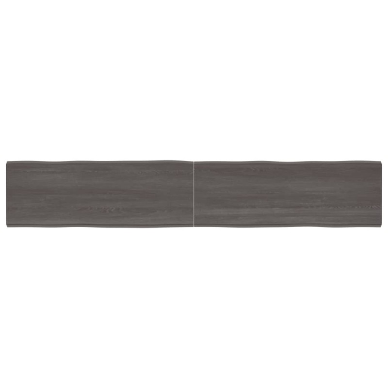 vidaXL Piano Tavolo Grigio Scuro 220x40x6 cm in Rovere Non Trattato