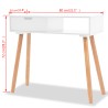    Tavolo Consolle in Legno di Pino Massello 80x30x72 cm Bianco