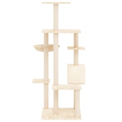    Albero per Gatti con Tiragraffi in Sisal Crema 142 cm