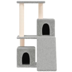    Albero per Gatti con Tiragraffi in Sisal Grigio Chiaro 82 cm