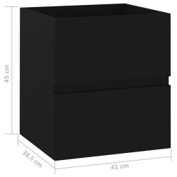 vidaXL Mobile Sottolavabo Nero 41x38,5x45 cm in Truciolato