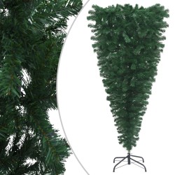 vidaXL Albero di Natale Artificiale Capovolto con Supporto Verde 210 cm PVC