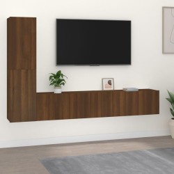 vidaXL Set Mobili Porta TV 4 pz Rovere Marrone in Legno Ingegnerizzato