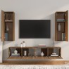 vidaXL Set Mobili Porta TV 4 pz Rovere Marrone in Legno Ingegnerizzato