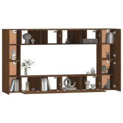 vidaXL Set Mobili Porta TV 8pz Rovere Marrone in Legno Ingegnerizzato