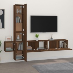 vidaXL Set di Mobili Porta TV 5 pz Rovere Marrone in Legno Ingegnerizzato