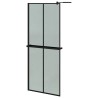 Parete Doccia Walk in Mensola Nera 80x195cm Vetro ESG Alluminio