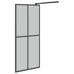 Parete Doccia Walk in Mensola Nera 80x195cm Vetro ESG Alluminio