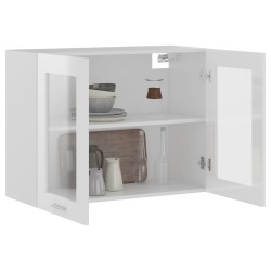 vidaXL Armadio Sospeso con Vetro Bianco 80x31x60 cm Legno ingegnerizzato