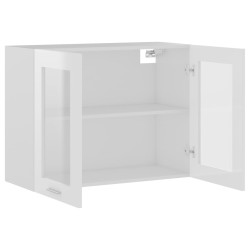 vidaXL Armadio Sospeso con Vetro Bianco 80x31x60 cm Legno ingegnerizzato