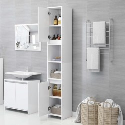 vidaXL Armadio da Bagno Bianco 30x30x183,5 cm in Truciolato