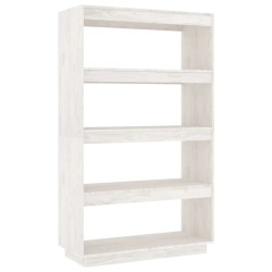 vidaXL Libreria/Divisorio Bianco 80x35x135 cm Legno Massello di Pino