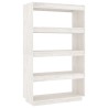 vidaXL Libreria/Divisorio Bianco 80x35x135 cm Legno Massello di Pino