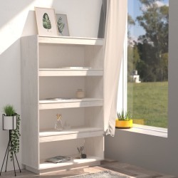 vidaXL Libreria/Divisorio Bianco 80x35x135 cm Legno Massello di Pino