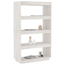 vidaXL Libreria/Divisorio Bianco 80x35x135 cm Legno Massello di Pino