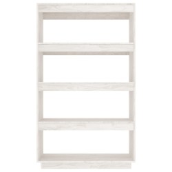 vidaXL Libreria/Divisorio Bianco 80x35x135 cm Legno Massello di Pino