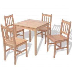 vidaXL Set da Pranzo 5 pz in Legno di Pino