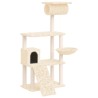 vidaXL Albero per Gatti con Tiragraffi in Sisal Crema 131 cm