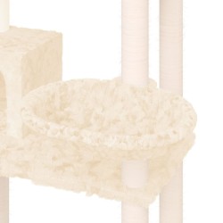 vidaXL Albero per Gatti con Tiragraffi in Sisal Crema 131 cm