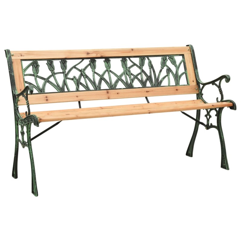 vidaXL Panchina da Giardino 122 cm in Ghisa e Legno Massello di Abete