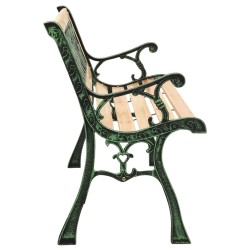 vidaXL Panchina da Giardino 122 cm in Ghisa e Legno Massello di Abete