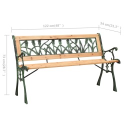 vidaXL Panchina da Giardino 122 cm in Ghisa e Legno Massello di Abete