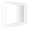 vidaXL Specchio da Bagno LED Bianco Lucido 60x8,5x37 cm in Acrilico