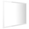 vidaXL Specchio da Bagno LED Bianco Lucido 60x8,5x37 cm in Acrilico