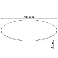 Superficie Tavolo in Vetro Temperato Rotonda 400 mm