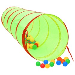 vidaXL Tunnel da Gioco per Bambini 250 Palline Verde 175 cm Poliestere