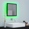 vidaXL Specchio da Bagno a LED Nero 40x8,5x37 cm in Acrilico