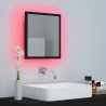 vidaXL Specchio da Bagno a LED Nero 40x8,5x37 cm in Acrilico