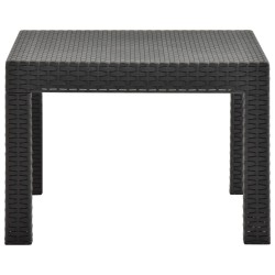 vidaXL Tavolo da Giardino Antracite 58x58x41 cm in Rattan PP