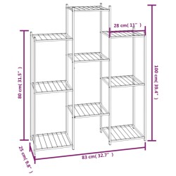 vidaXL Portafiori 83x25x100 cm Ferro Nero