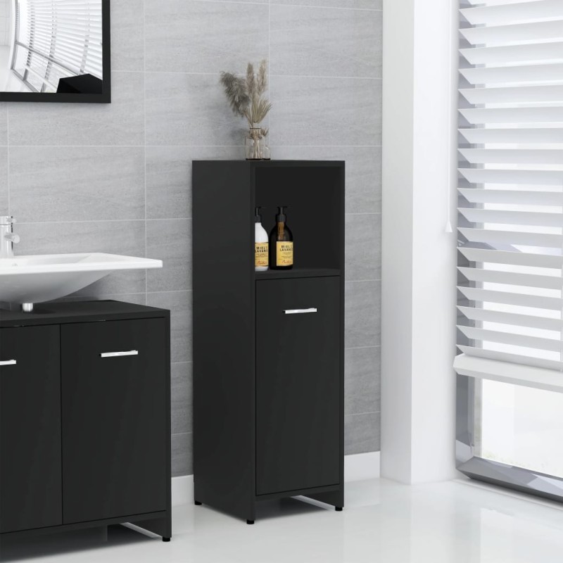 vidaXL Armadio da Bagno Nero 30x30x95 cm in Truciolato