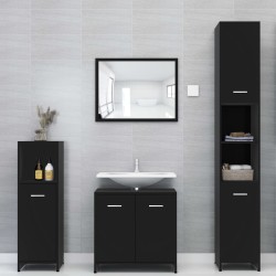 vidaXL Armadio da Bagno Nero 30x30x95 cm in Truciolato