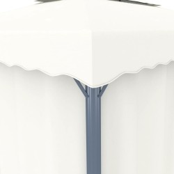 Gazebo con Tende 4x3 cm Bianco Crema Alluminio