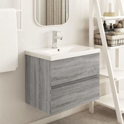 vidaXL Mobile Lavabo Grigio Sonoma 60x38,5x45 cm in Legno Ingegnerizzato