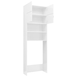 vidaXL Mobile per Lavatrice Bianco Lucido 64x25,5x190 cm