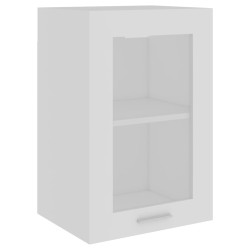 vidaXL Armadio Sospeso con Vetro Bianco 40x31x60 cm Legno ingegnerizzato