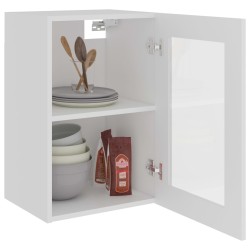 vidaXL Armadio Sospeso con Vetro Bianco 40x31x60 cm Legno ingegnerizzato