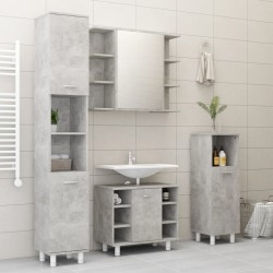 vidaXL Armadio da Bagno Grigio Cemento 30x30x179 cm in Truciolato