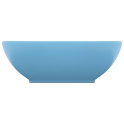 vidaXL Lavandino Lusso Ovale Azzurro Opaco 40x33 cm in Ceramica