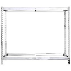 Portapneumatici a 2 Livelli 2pz Argento 110x40x110cm in Acciaio