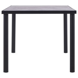 Tavolo da Pranzo Nero e Grigio Cemento 180x90x75 cm in MDF