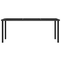 vidaXL Tavolo da Pranzo da Giardino Nero 180x70x73 cm in Polyrattan